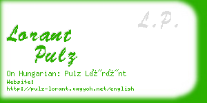 lorant pulz business card